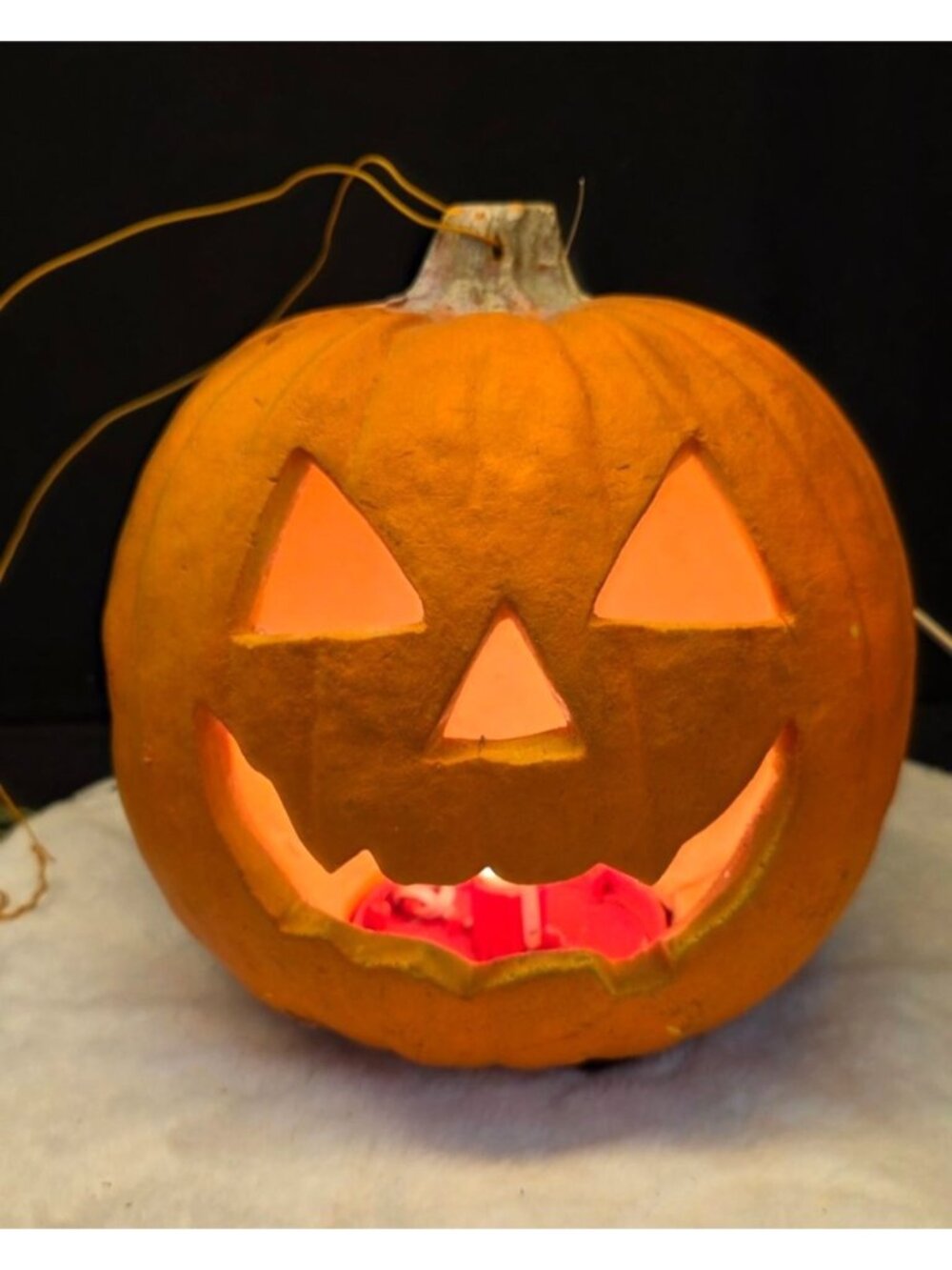 Vintage 1995 Trendmasters Lighted Foam Jack-o-Lantern Pumpkin Halloween Decor